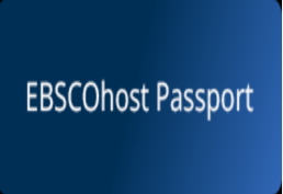Blue background EBSCOhost Passport in white.