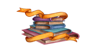 Stack of books with a ribbon